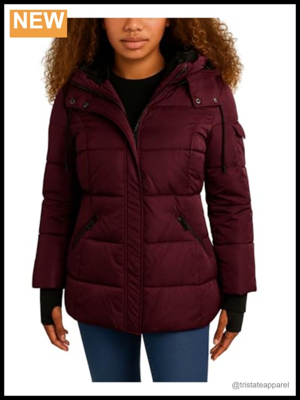 Steve Madden Long Puffer Jacket Faux Fur Lined Quilted Winter Coat